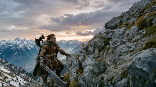 High quality digital Wallpaper | Barbarian in the Mountains