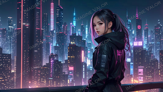 High quality digital Wallpaper | Anime Cyberpunk Girl