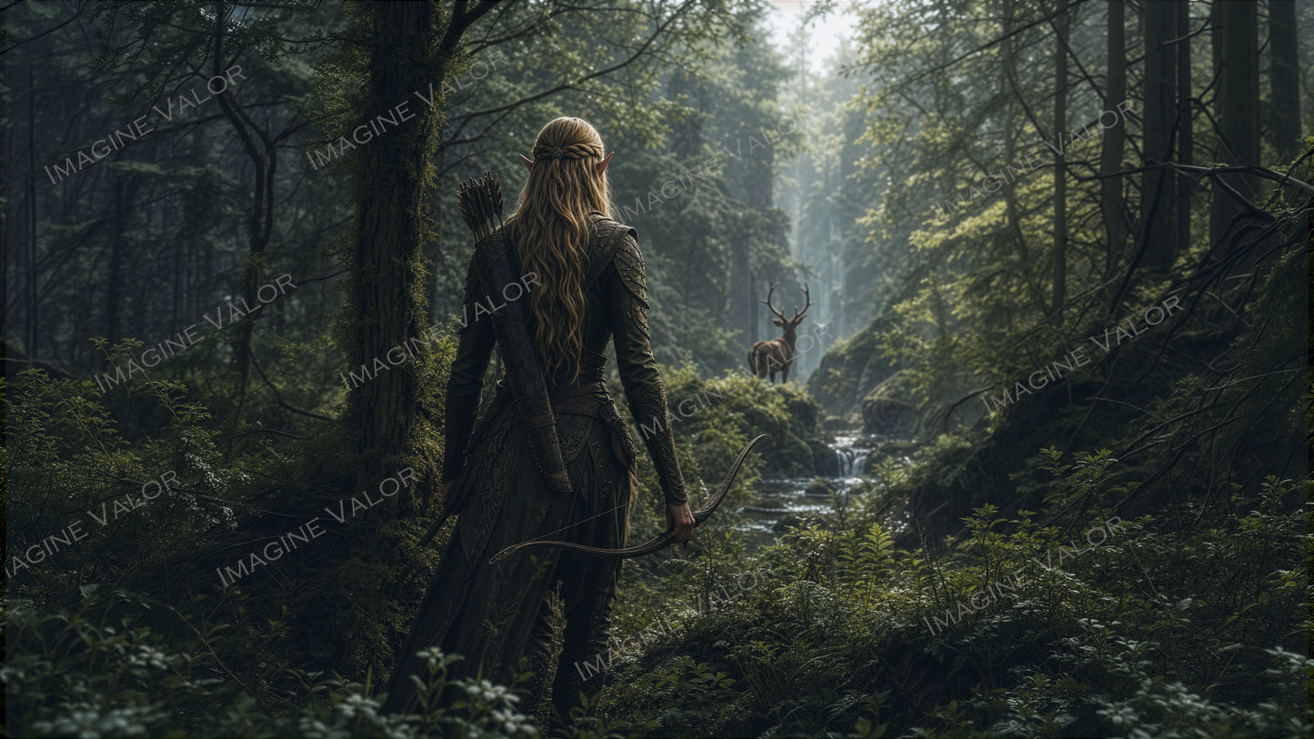 High quality digital Wallpaper | Elven Huntress