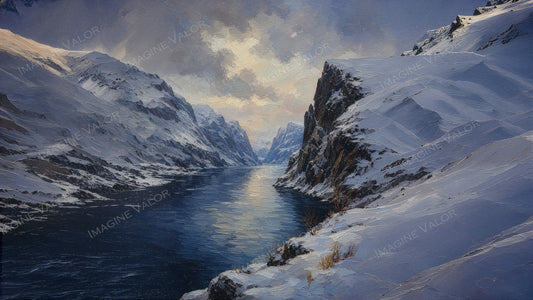 High quality digital Wallpaper | Fjords, painted