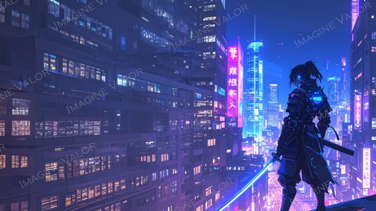 High Quality Digital Wallpaper | Neon Samurai