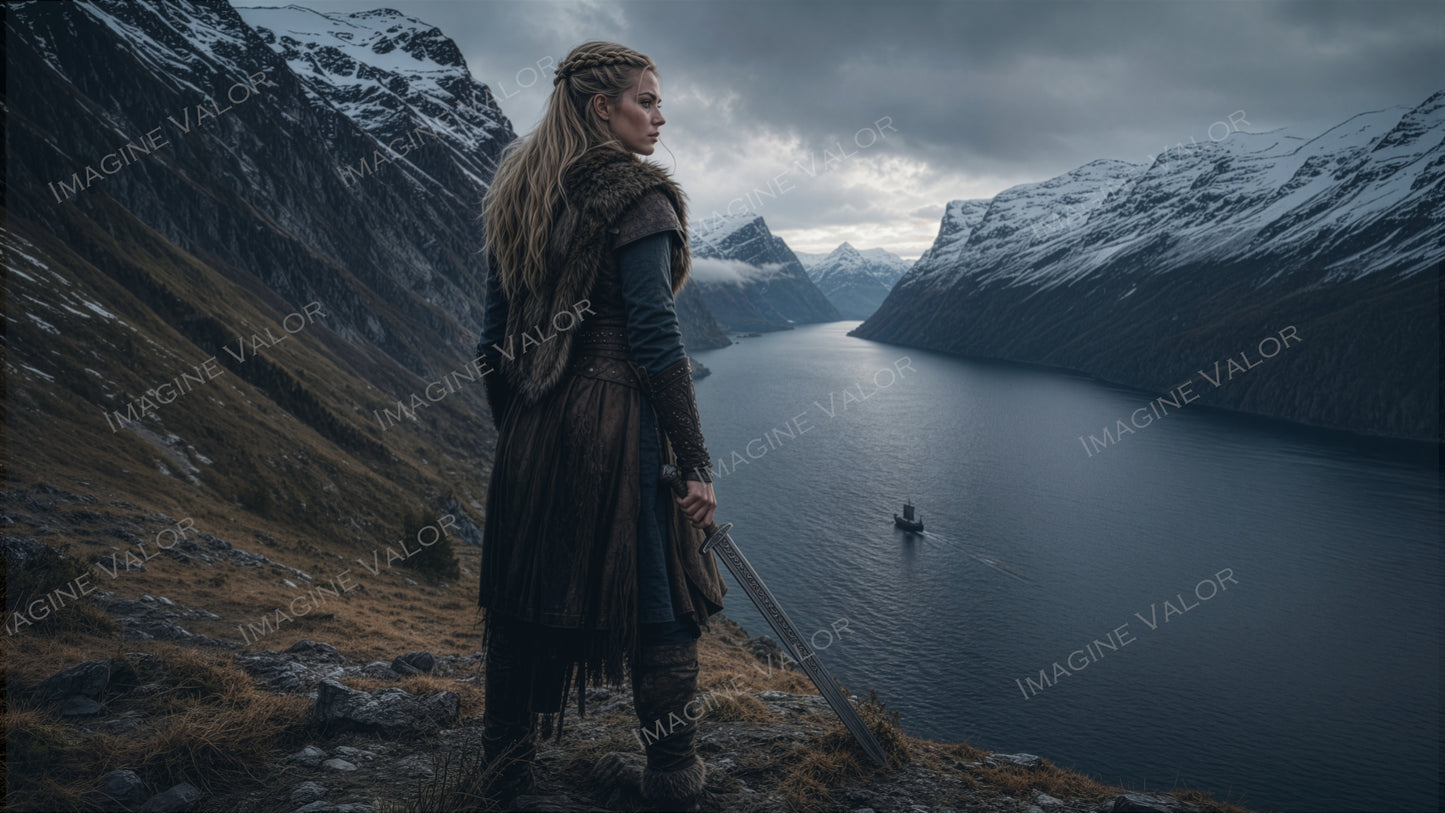 High quality digital Wallpaper | Norse Shieldmaiden