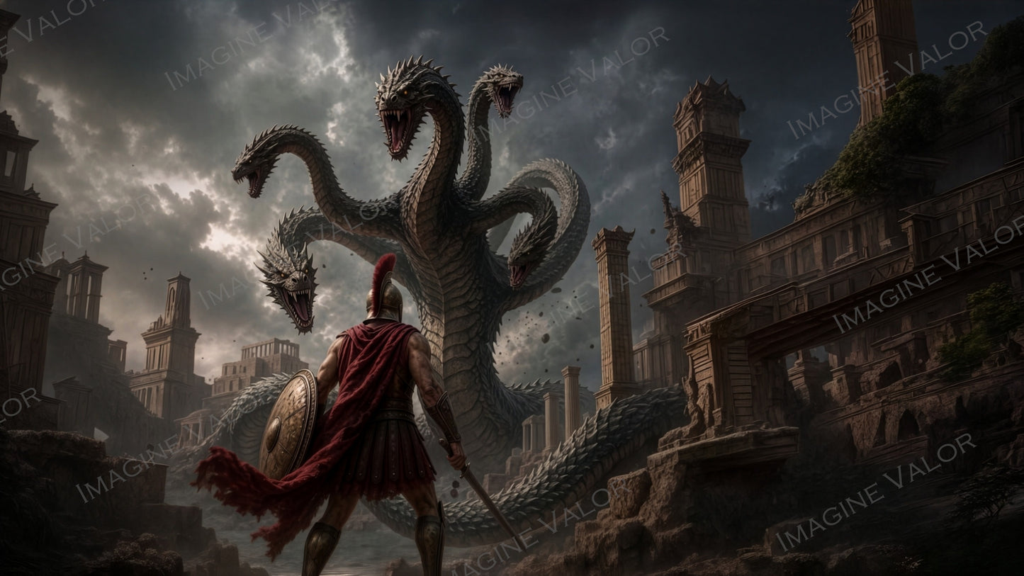 High Quality Digital Wallpaper | Spartan vs Hydra