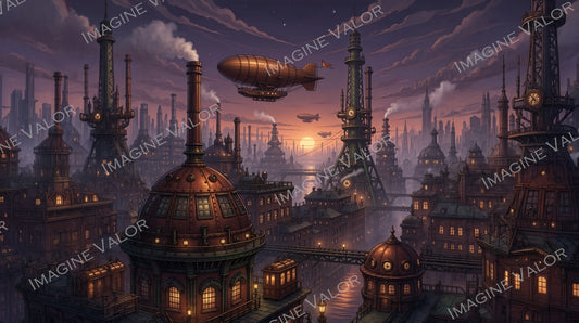 High quality digital Wallpaper | Steampunk Skyline