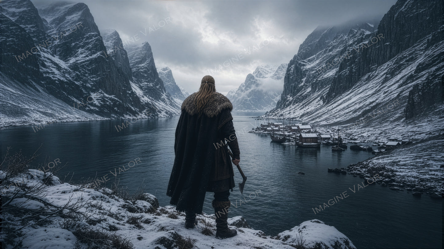 High quality digital Wallpaper | The Viking and his Fjord