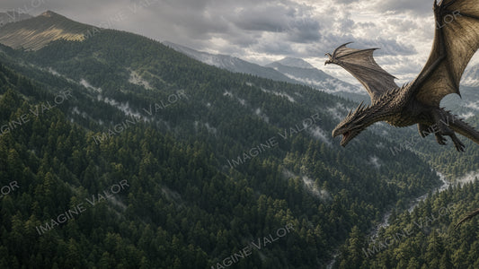 High Quality Digital Wallpaper | Wyvern over the forest