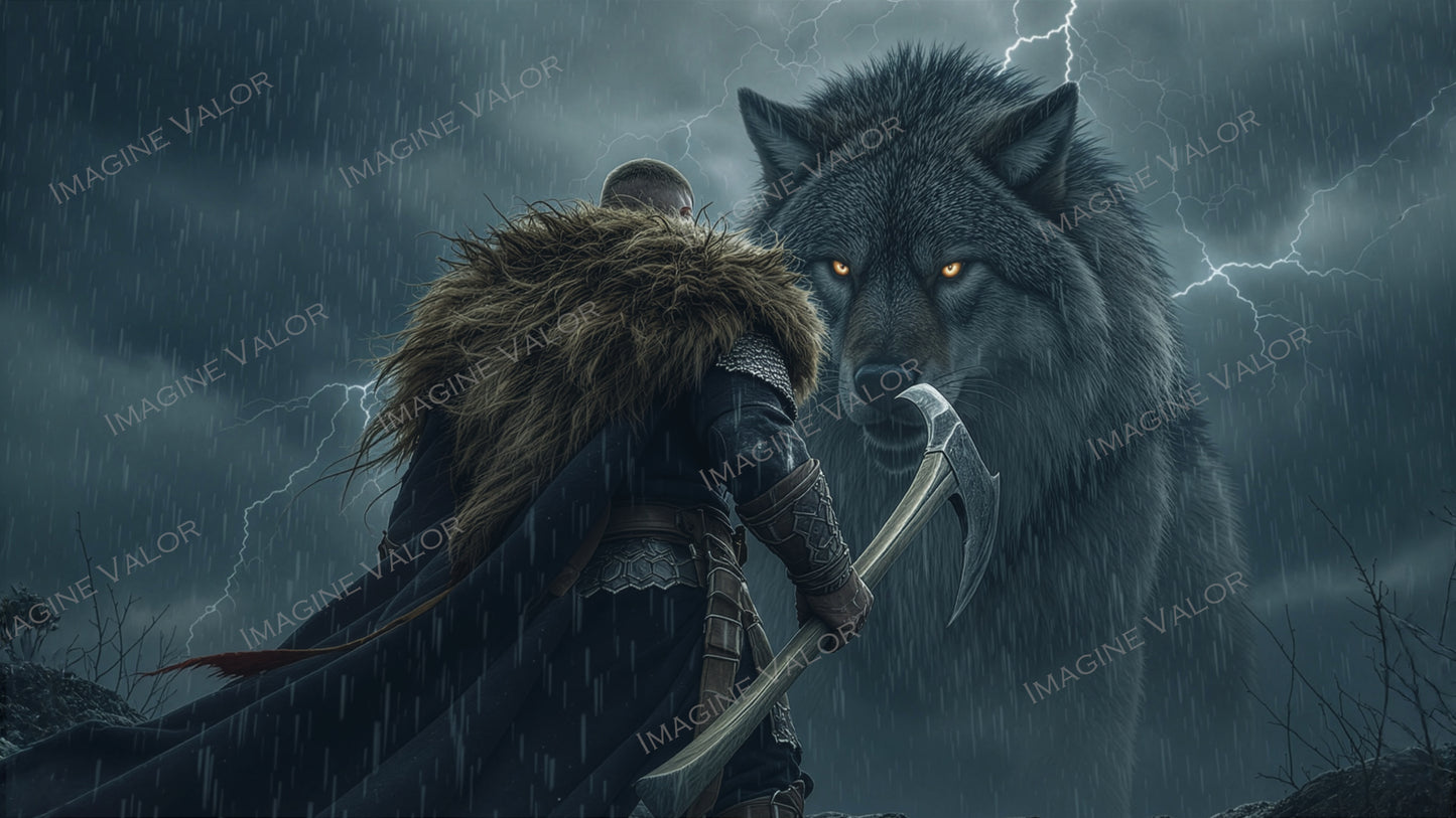 High quality digital Wallpaper | Facing the wolf
